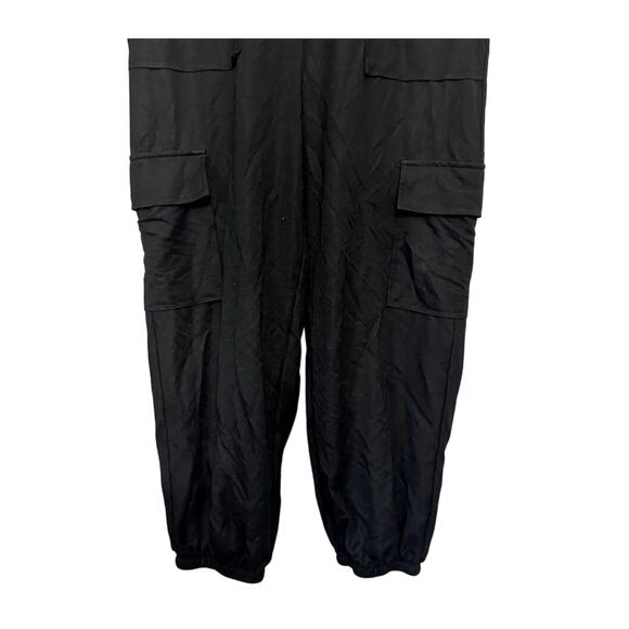 Bobeau Cargo Pants Cropped Pull-On Side Pockets Buttoned Black Women's S NWOT - Picture 4 of 9
